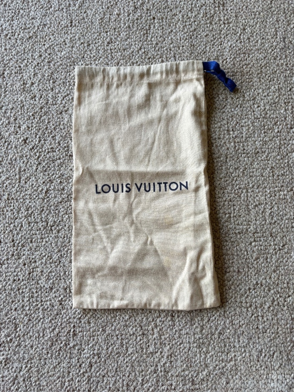 Louis Vuitton Drawstring Dust Bag 9x16 Cotton Storage LV Authentic